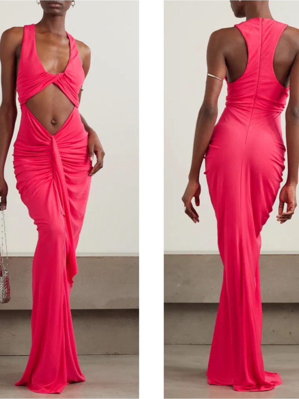 CHRISTOPHER ESBER Vivenda Cutout Ruched Draped Maxi Dress Size 2